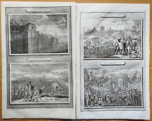 Ruth Judith Josuah Esra 4 Drucke - großer Bibelstich Mortier - 1700 - Bild 1 von 2