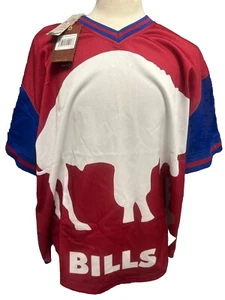 Men's Buffalo Bills Mitchell & Ness Royal Jumbotron 3.0 Mesh V-Neck T-Shirt 3XL - Picture 1 of 5