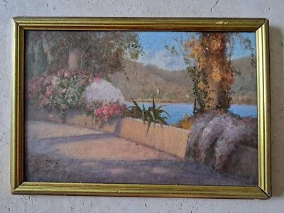 Vista del Mediterráneo, óleo sobre panel, XX °. - Imagen 1 de 4