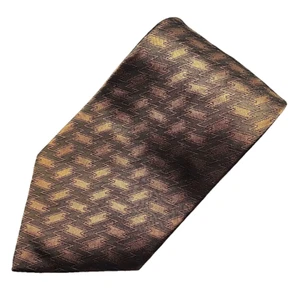 Donna Karan Signature Gold Geometric Silk Necktie - USA - Like New - Picture 1 of 4