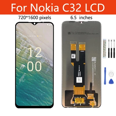 For Nokia C22 C32 LCD Display Touch Screen Digitizer Assembly Replacement Black - Image 1 of 4