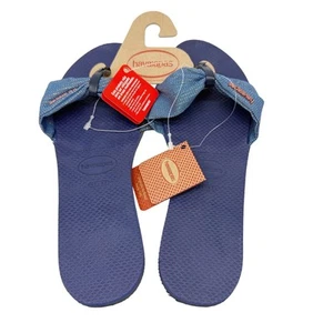 Havaianas Women's You Saint Tropez Flip Flops Navy Blue Size 11/12W - Picture 1 of 4