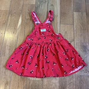 Kleinkind Mädchen Osh Kosh B'Gosh Overall Kleid rot Blumen Cord Gr. 4T - Bild 1 von 9
