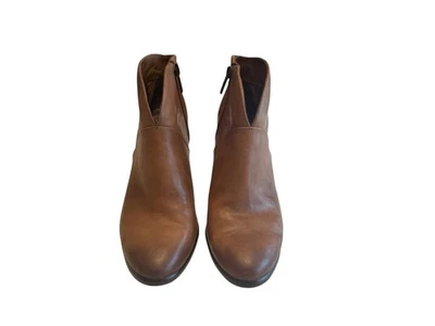 Botines Vince Camuto Mujer Marrón Talla 7M Cuero 3.5" Tacones Bloque Cremallera Foto 1 de 4