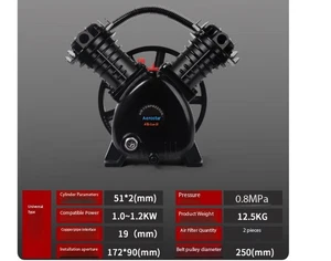 Industrial-Grade Piston-Type Belt-Driven Air Compressor Pump Head Assembly - Picture 1 of 20