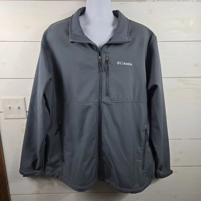 Columbia Men's 3X TALL Gray Softshell Jacket Full Zip Polyester Sporty Classic - Image 1 of 4