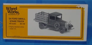 MA HO/HOn3 RUOTA FUNZIONANTE 96-109 1934 FORD PICCOLO PALO CAMION KIT METALLO BIANCO - Foto 1 di 1