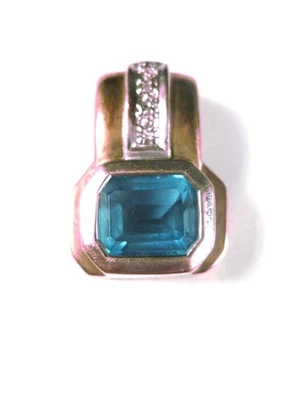 Colgante De Oro 333 Con Topacio Azul Y Diamantes, 5,46 G - Imagen 1 de 3