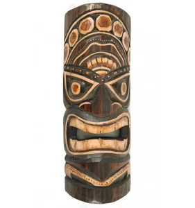 Masque Tiki 33cm en bois. Déco Maori Tahiti Polyné - Imagen 1 de 4