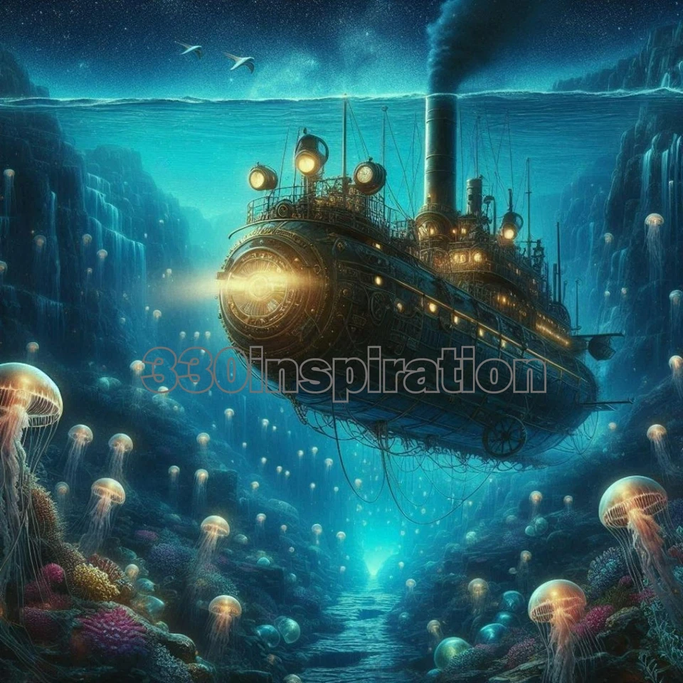 Digital Image Picture Photo Wallpaper Background Desktop Art Sub Jellyfish #A356 - image 1 of 1