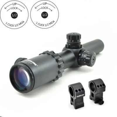 Visionking 1-8x24 Tactical Rifle Scope Illuminated Reticle Picatinny Ring - Image 1 of 4