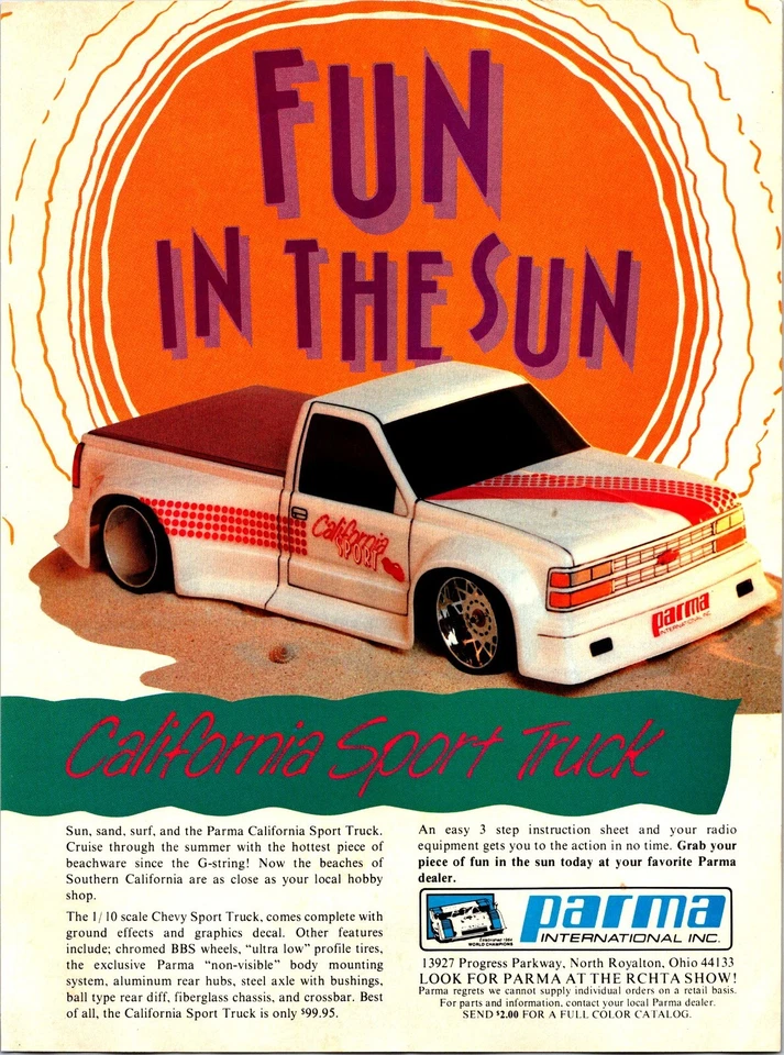 California Sport Truck RC Stock Kit Print Ad Wall Decor Parma - Image 1 of 1