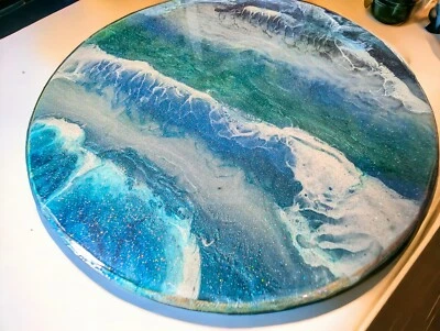 Bandeja para servir Lazy Susan de resina de 10 pulgadas en azules, verdes, rosas y púrpura Foto 1 de 4