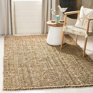Jute Rug 100% Natural Braided Rectangle Floor Rugs Modern Look Area carpet rug