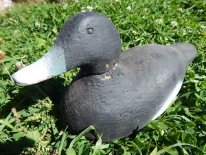 VTG U.S.A Made Wooden Bluebill Drake Male Duck Decoy Cottage Cabin Art -TF835 - Picture 1 of 9