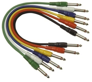 6.35mm Jack Plug to 6.35mm Jack Plug Screened Patch Leads (6) 0.3M G113CB - Picture 1 of 2