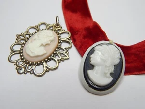 Vintage Cameo Pendant 2 pcs - Picture 1 of 6