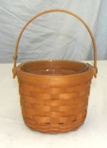 Longaberger kleiner runder Obstkorb und Protektor 1995 - Bild 1 von 3