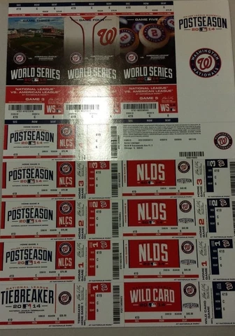 2014 WASHINGTON NATIONALS WORLD SERIES PLAYOFFS TICKET STRIP STUB VS GIANTS 1 2 Cover