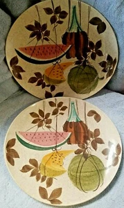 2 Red Wing Keramik Essteller Tampico Wassermelone Wein 10,75 x 10" EUC MCM - Bild 1 von 5