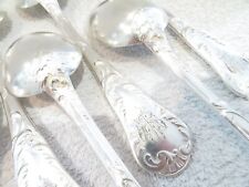 1900 French silver-plated 7 soup spoons Christofle Old Marly Chrysanthemum