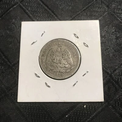 1878 MEXICO Go S 25 Centavos  silver Guanajuato Mint KM#406.5 - Image 1 of 4