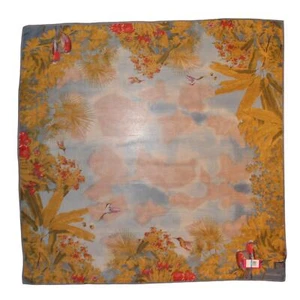 Sciarpa quadrata grande Vince Camuto uccellini nuvole foiliage 100% seta 42" #VC3038 - Foto 1 di 2