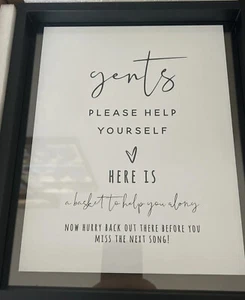 Men’s  Wedding Men’s Bathroom Sign 10x12 - Picture 1 of 3