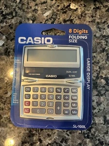 Casio Small 8 Digit Folding Solar Battery Silver Calculator for Pocket or Purse - Picture 1 of 1