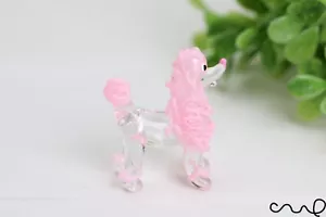 NUEVO Pequeño Estatuilla de Perro de Vidrio Hecho a Mano Brillo Decoración del Hogar Adorno Caniche Rosa Regalo - Imagen 1 de 6