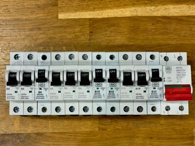 MK Sentry 60898 B40 B32 B20 B16 B6 Amp Single Pole MCB Type B Main Switch AC22a