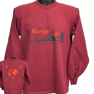 The Range Cafe Vintage 90s T Shirt Medium Red New Mexico Long Sleeve Tee Mens - Picture 1 of 8