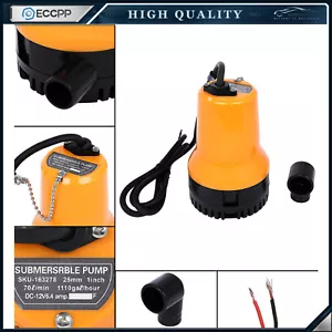 12V Submersible Water Pump 1110GPH 70L/ min Clean Clear Dirty Pool Pond Flood - Picture 1 of 7