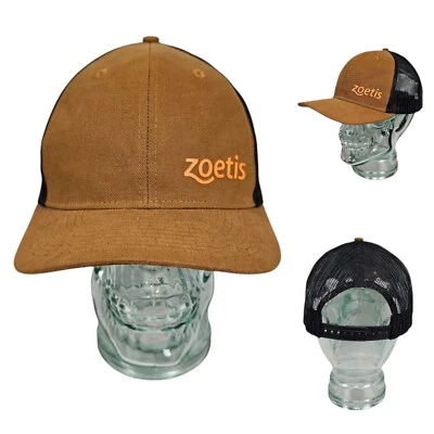 Gorra Zoetis marrón negra granjero rancho ganado talla única ajustable para hombre Foto 1 de 4