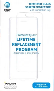 AT&T Tempered Glass Antimicrobial Screen Protector - iPhone 14 Pro - Clear - Picture 1 of 5