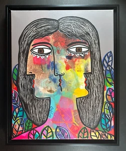 MICHEL BLAZQUEZ Woman in the garden series, 2023, Acrylic Painting, Framed - Picture 1 of 4