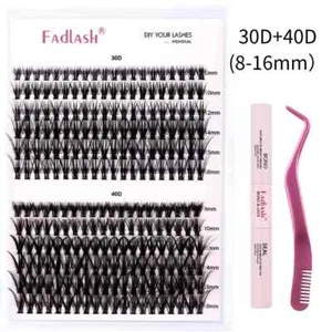Cluster lashes kit Eyelash Extension Kit 240Pcs 0.07 C/D Curl Lash Clusters Kit - Picture 1 of 18