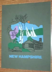 Póster De Colección MCM Serigrafía CALVIN J. LIBBY Artista Listado NUEVO TURISTA DE HAMPSHIRE - Imagen 1 de 4