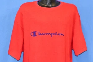 vintage 90s CHAMPION SPORTSWEAR EMBROIDERED LOGO RED COTTON t-shirt XL - Picture 1 of 4