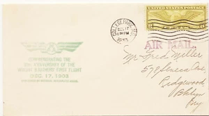 US 1933 First Flight Event Cover Anniversary Wright Brothers Maryland Z - Picture 1 of 2