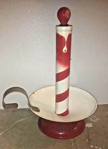 Vintage Jones Metal Products Christmas Candy Cane Candle Pole Table Lamp - 24in - Picture 1 of 11