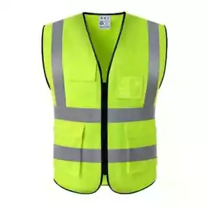 High Visibility Reflective Safety Vests with Pockets & Zipper, Ideal for Work - Picture 1 of 5
