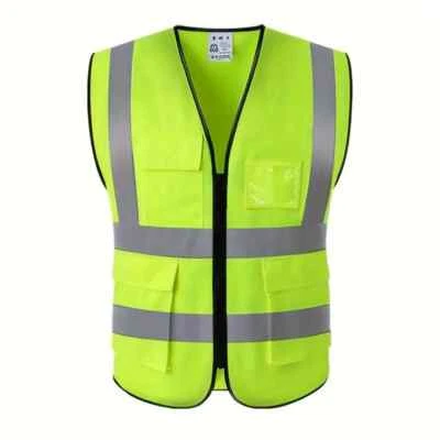 High Visibility Reflective Safety Vests with Pockets & Zipper, Ideal for Work - Image 1 of 4