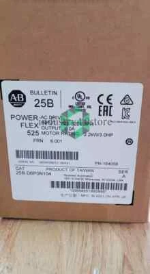 Allen-Bradley PowerFlex 525 2.2kW 3Hp AC Drive AB 25B-D6P0N104 Nuevo Sellado