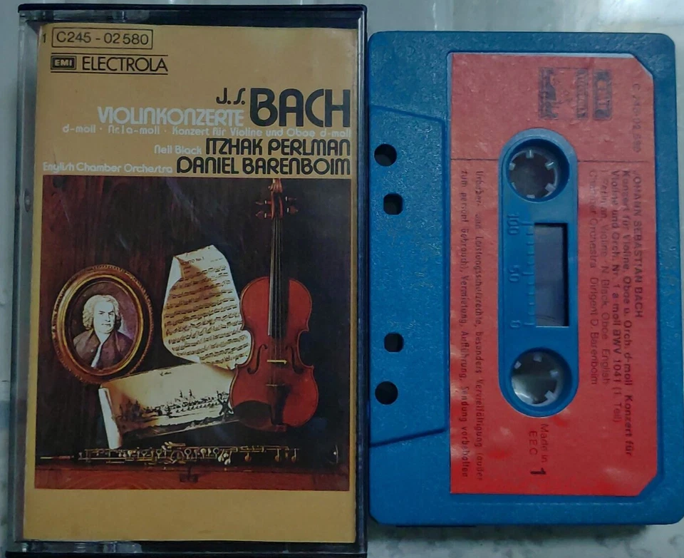 Bach - Violin Concerto No. 1 Perlman Barenboim Electrola Cassette Tape - Image 1 of 1