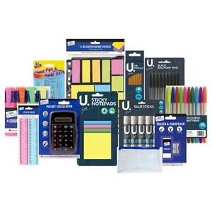 66 Pc Stationary Set Back To School Pen Pencil Highlighter Glue Ruler Notepad  - Picture 1 of 11