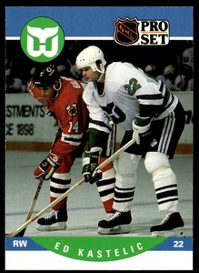 1990-91 Pro Set Ed Kastelic Rookie Hartford Whalers #450