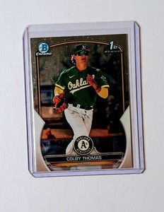 Colby Thomas 1st Prospect 2023 Bowman Chrome Base #BCP-32 Oakland Athletics