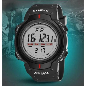 SYNOKE Men's Digital Wristwatch LED Light Alarm Outdoor Watch Swim Travel Sports - Picture 1 of 27