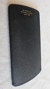 Smythson of Bond St leather glasses / sunglasses case. Blue. - Picture 1 of 2